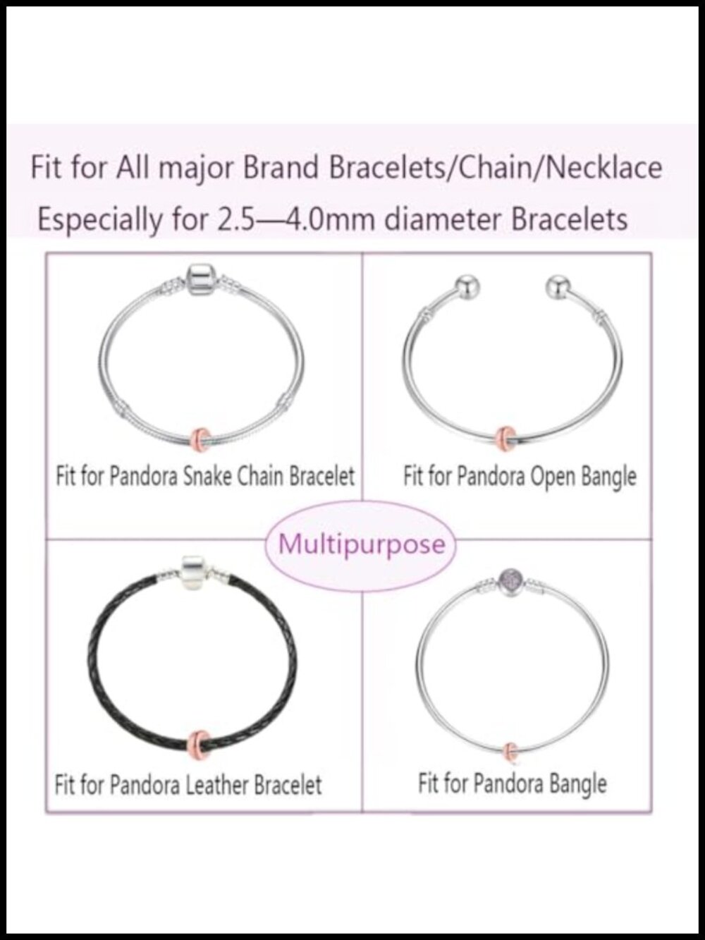 Sterling Silver Rondelle Spacer Bead Charms For Bracelets 4pcs View 2